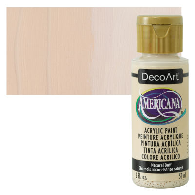 DecoArt Americana Acrylic Paint - Natural Buff, 2 oz, Swatch with bottle