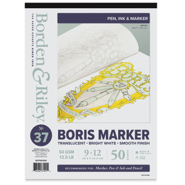 Borden & Riley Boris Marker Paper Pad - 9" x 12", front cover