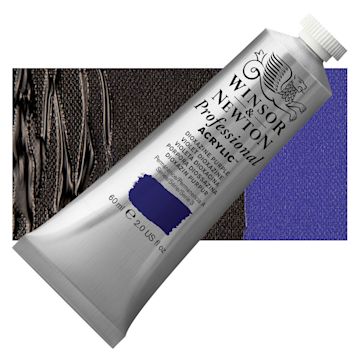 Open in modal - Winsor & Newton Professional Acrylic Paint - Dioxazine Purple, 60 ml tube and swatch