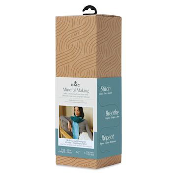 Open in modal - DMC Mindful Making Serene Scarf Beginner Knitting Kit - front of packaging
