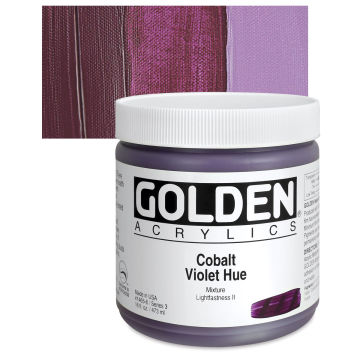 Golden Heavy Body Artist Acrylics - Cobalt Violet Historic Hue, 16 oz Jar