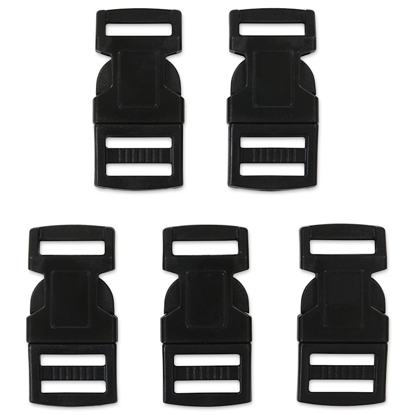 Pepperell Plastic Paracord Buckles Pkg of 5, Black, 15 mm BLICK Art