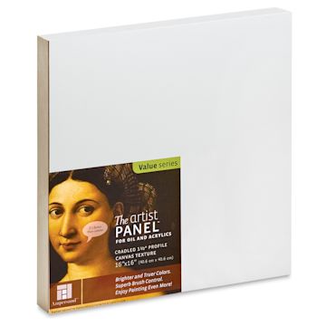 Open in modal - Ampersand Value Series Artist Panel - Textured, 16" x 16", 1-1/2" Cradle
