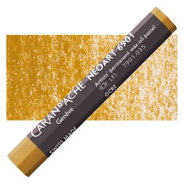 Open in modal - Caran d’Ache Neoart 6901 Pastel - Ochre, pastel and swatch