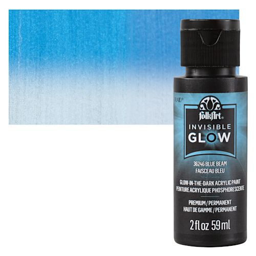 FolkArt Invisible Glow Acrylic Paint - Blue Beam, 2 oz | BLICK Art