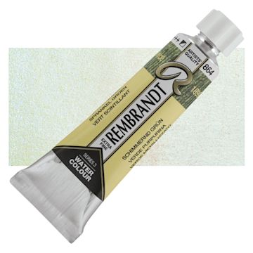 Open in modal - Rembrandt Artist Watercolor - Spark Green, 10 ml tube and swatch