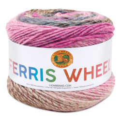 Lion Brand Ferris Wheel Yarn - Front of 3oz cake in Wild Violets color