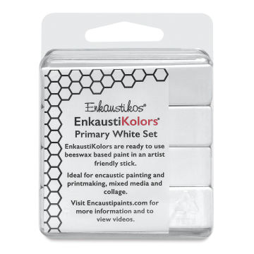 Enkaustikos EnkaustiKolor Paint Sets - Front of package of Primary White 4 pc package
