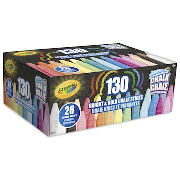 Open in modal - Crayola Washable Sidewalk Chalk - Assorted Colors, Set of 130