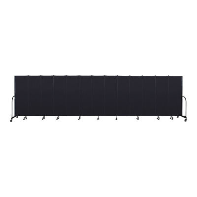 Screenflex Portable Room Dividers - 6 ft x 24 ft, Charcoal, 13 Panel