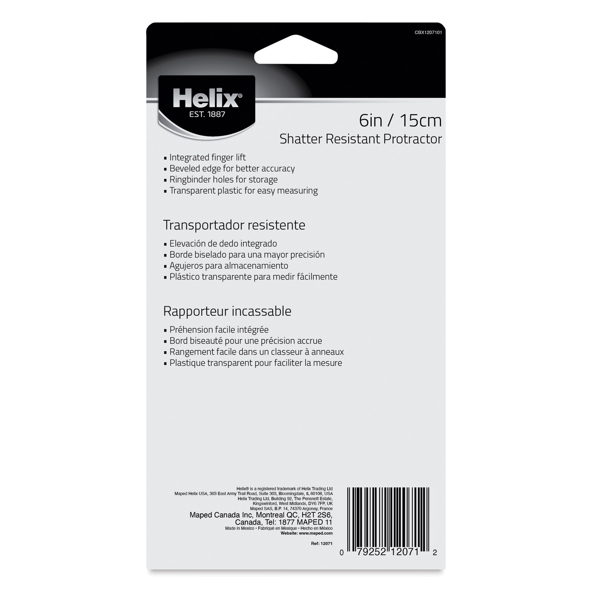 Helix Shatter Resistant Protractor - 6