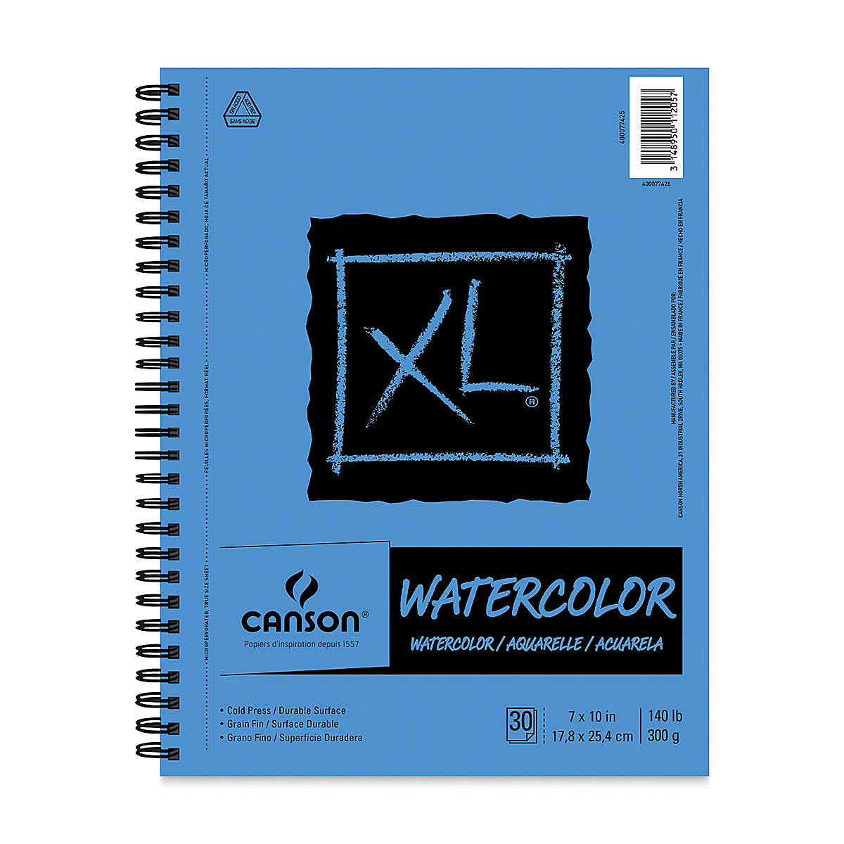 Canson XL Watercolor Pad - 7'' x 10'', Wirebound, 30 Sheets