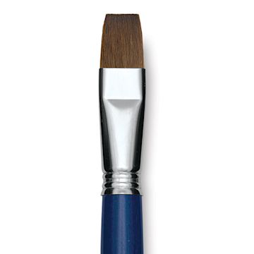 Open in modal - Escoda Optimo Kolinsky Sable Brush - Bright, Long Handle, Size 20 close up