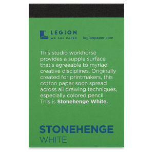 Legion Stonehenge Drawing Paper Pad - 2-1/2" x 3-3/4", White, 15 Sheets