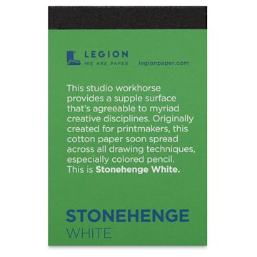 Open in modal - Legion Stonehenge Drawing Paper Pad - 2-1/2" x 3-3/4", White, 15 Sheets