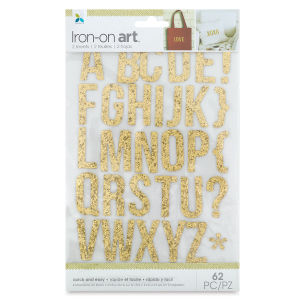 Momenta Iron-On Art - Gold Glitter Alphabet