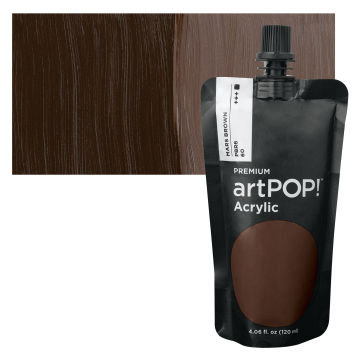 artPOP! Heavy Body Acrylic Paint - Mars Brown, 120 ml Pouch with swatch