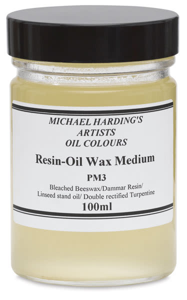 Michael Harding Resin-Oil Wax Medium - Front view of 100 ml Jar

