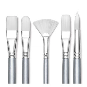 Liquitex Basics Brushes -  Line of five assorted brush styles.