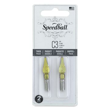 Open in modal - Speedball Broad Edge C-Series Flat Calligraphy Nibs - C3, Pkg of 2, front of the packaging