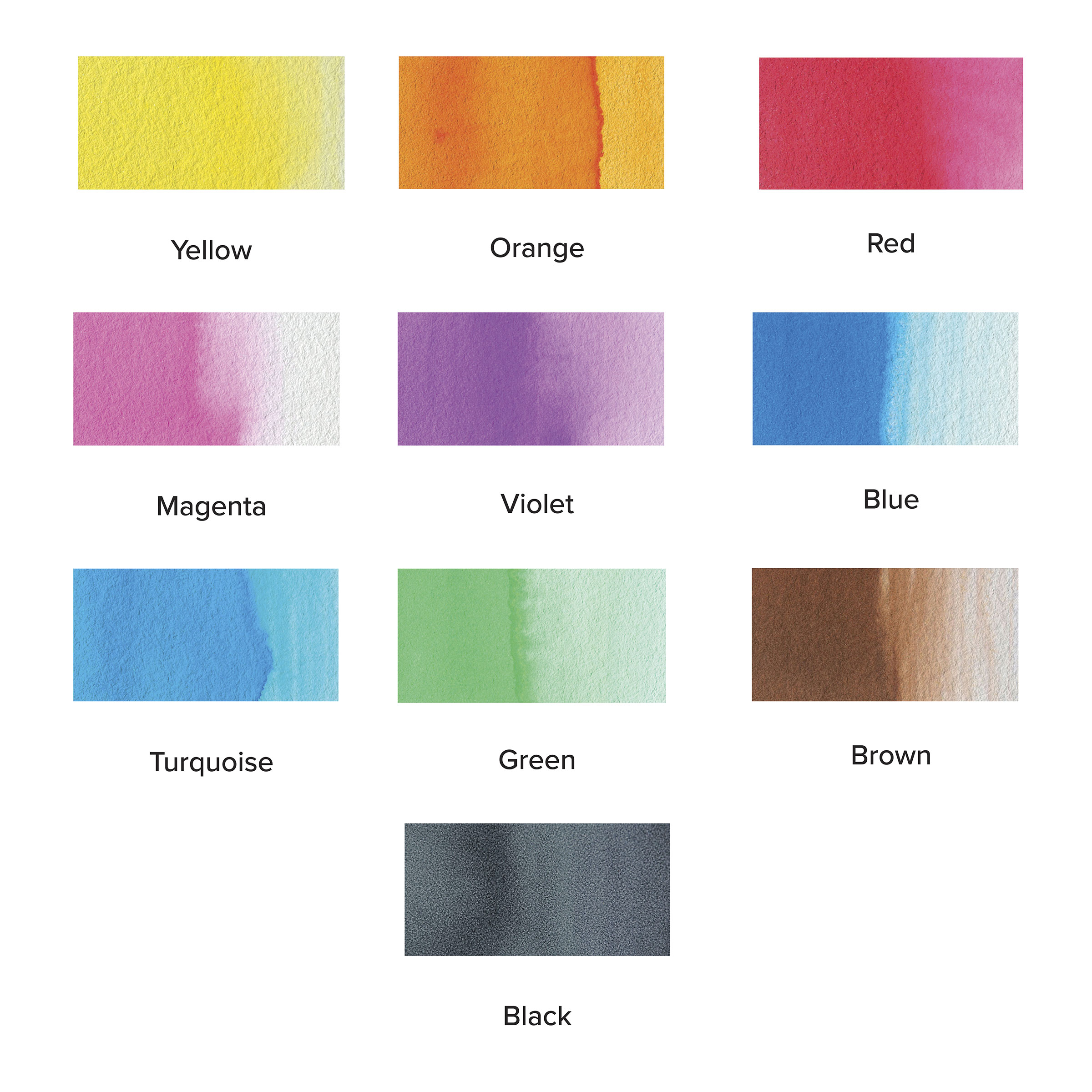 Blick Liquid Watercolors - Set of 10 assorted colors, 8 oz bottles