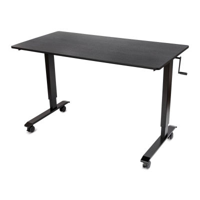 Luxor High Speed Crank Adjustable Stand Up Desk - Black Oak with Black Frame, 59" W