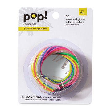 Pop! Glitter Jelly Bracelets - Pkg of 50, front of the packaging