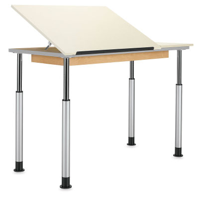 Diversified Spaces Adaptable Drawing Tables - Left angle view of single-station version
