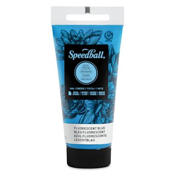 Open in modal - Speedball Water-Soluble Block Printing Ink - Fluorescent Blue, 1.25 oz