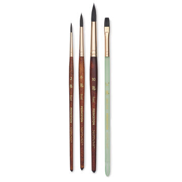 Open in modal - Princeton Neptune Series 4750 Synthetic Squirrel Brushes- *Blick Exclusive* Set of 4, Full view of brushes