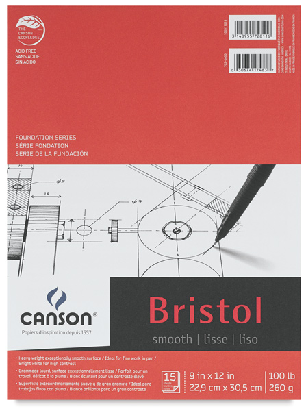 Canson 100511123 Foundation Smooth Bristol Sheet - 18X24(10