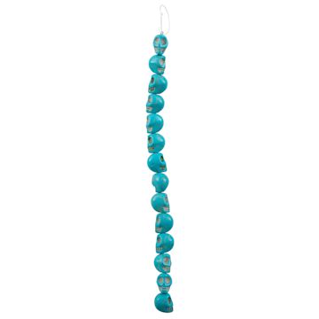 Open in modal - John Bead Semi-Precious Skull Beads - Strand of 13 mm Turquoise Skull Beads