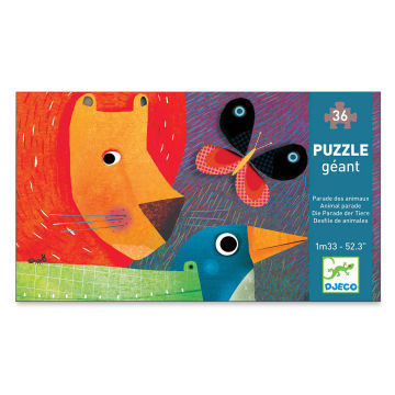 Djeco Giant Floor Puzzle - Front of package of Animal Parade