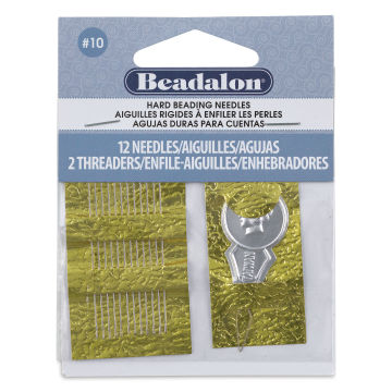 Beadalon Hard Beading Needles - Size 10, Pkg of 12 front of packaging