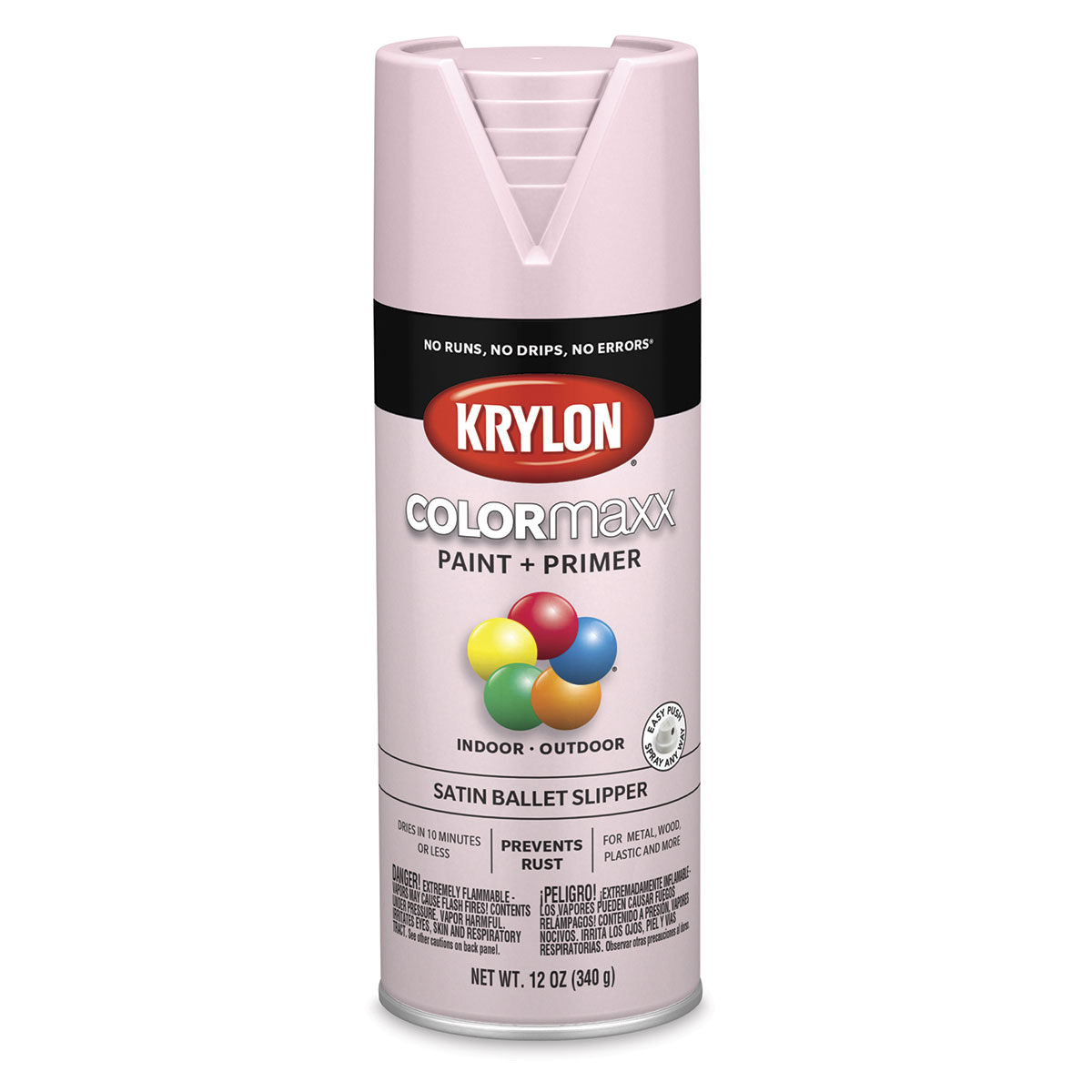 COLORmaxx Spray Paint + Primer, Satin Ballet Slipper, 12-oz.