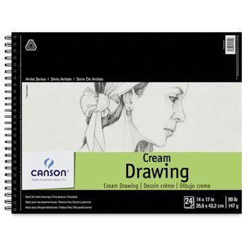 Open in modal - Canson Classic Cream Drawing Pad - 14" x 17", 24 Sheets