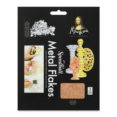 Mona Lisa Metal Leaf Flakes - Front of 3 gram package of Copper Flakes
