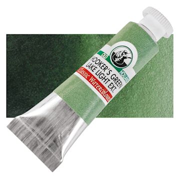 Open in modal - Old Holland Classic Artist Watercolor - Hooker's Green Lake Light Extra, 6 ml tube and swatch