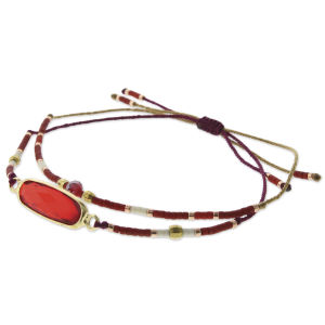 Beadsmith Jewelry Kit Bracelets - finished bracelet from Ruby Treasure kit shown