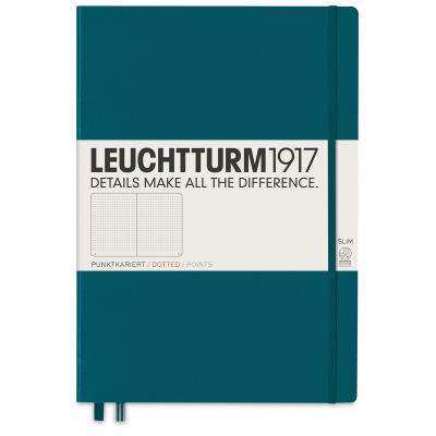 Leuchtturm1917 Dotted Hardbound Notebook - Pacific Green, Slim, 8-3/4" x 12-1/2"