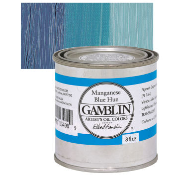 Gamblin Artist's Oil Color - Manganese Blue Hue, 8 oz Can