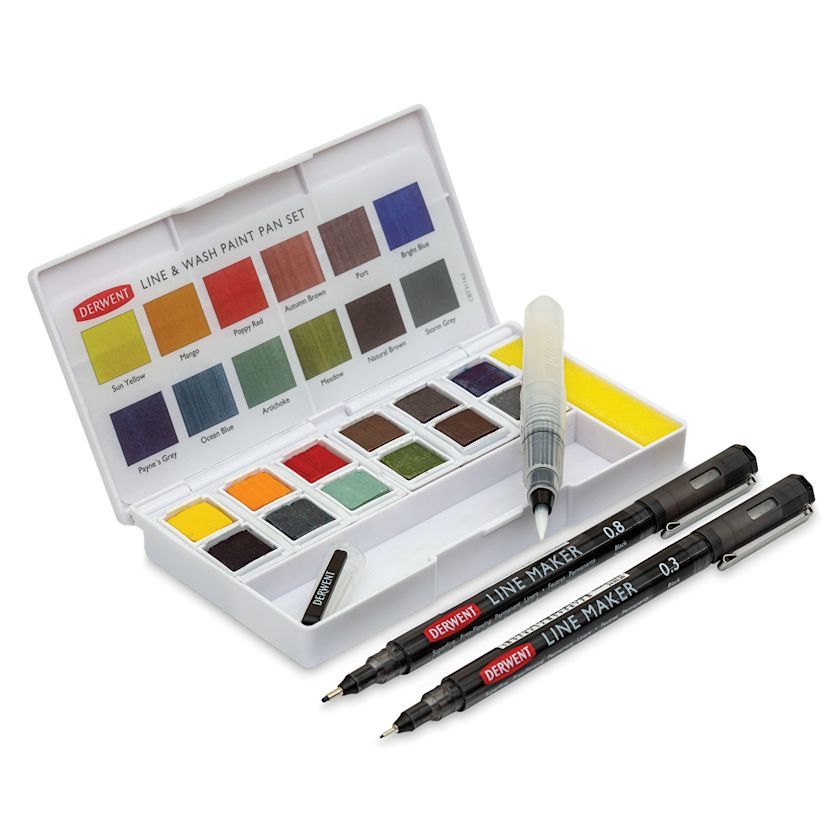 Derwent Line and Wash Paint Pan Set BLICK Art Materials