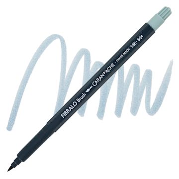 Open in modal - Caran d'Ache Fibralo Brush Marker - Paynes Grey 30% marker and swatch