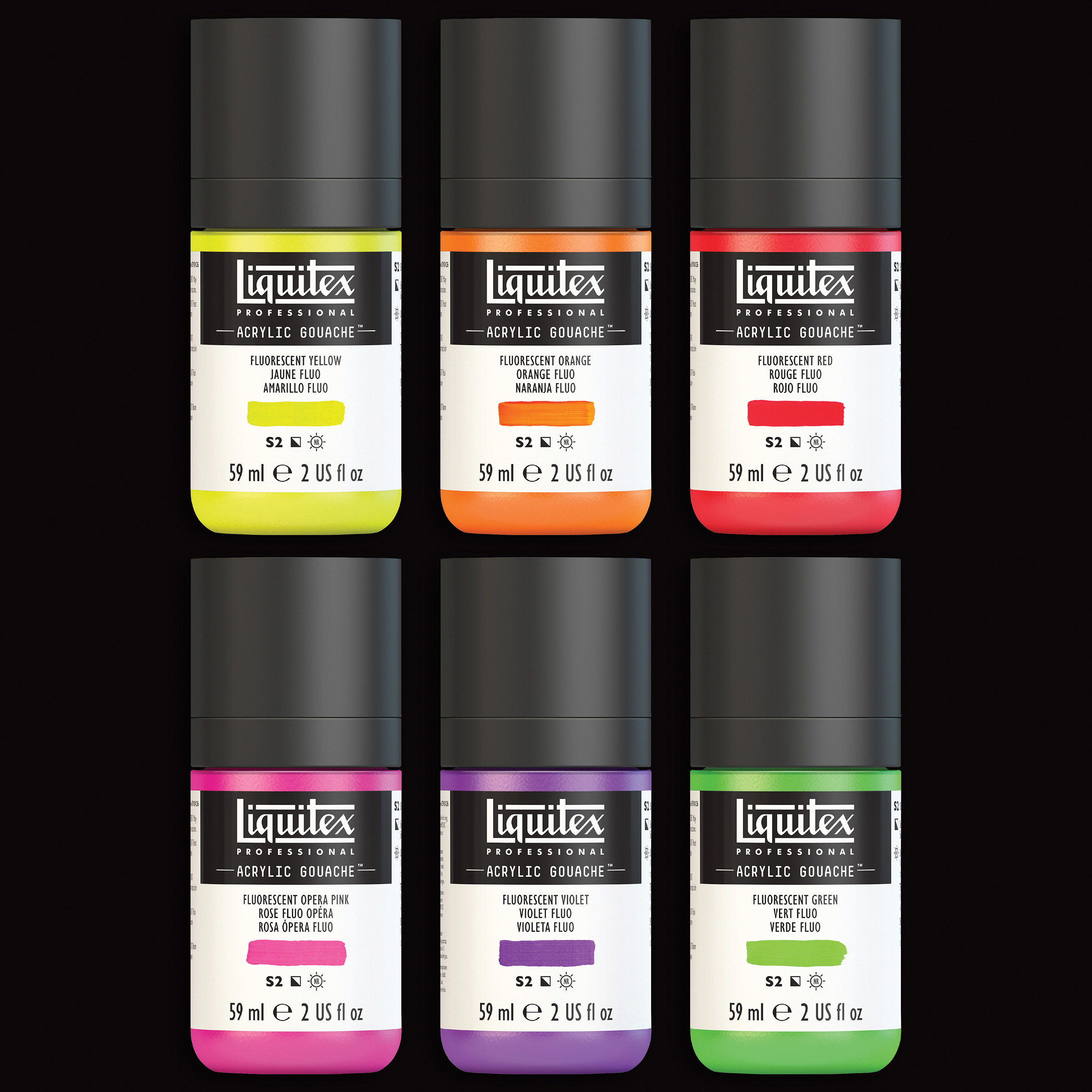RUMCHE / Abstract paint オールインワン Liquitex Acrylic Gouache - Fluorescents, Set of 6, 59 ml| Utrecht