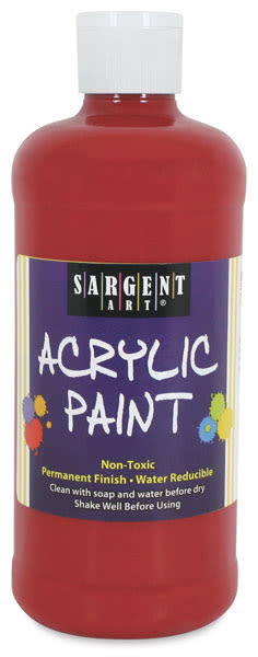 Sargent Art Acrylic Paint - Front of bottle of Spectral Red