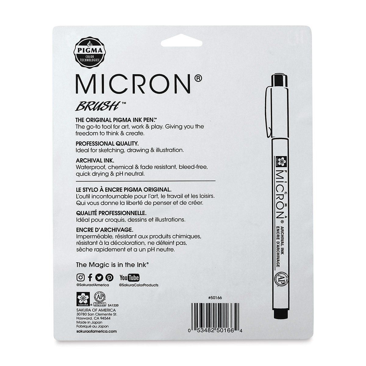 Sakura Pigma Brush Pens - Grays and Black, Brush and Micron, Set