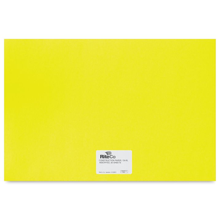 RiteCo Construction Paper Yellow, 12" x 18", 50 Sheets BLICK Art
