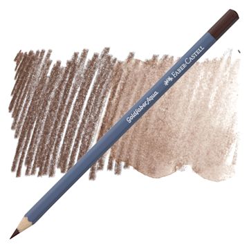 Open in modal - Faber Castell Goldfaber Aqua Watercolor Pencil - Van Dyck Brown 176 pencil and swatch