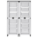 Luxor Modular Classroom Storage Cabinet - 4 Stacked, 12 Large Bins