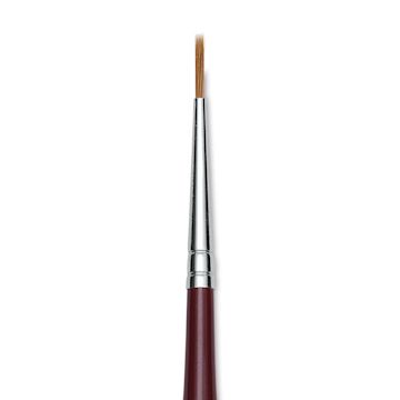 Open in modal - Da Vinci Kolinsky Red Oil Sable Brush - Round, Long Handle, Size 2